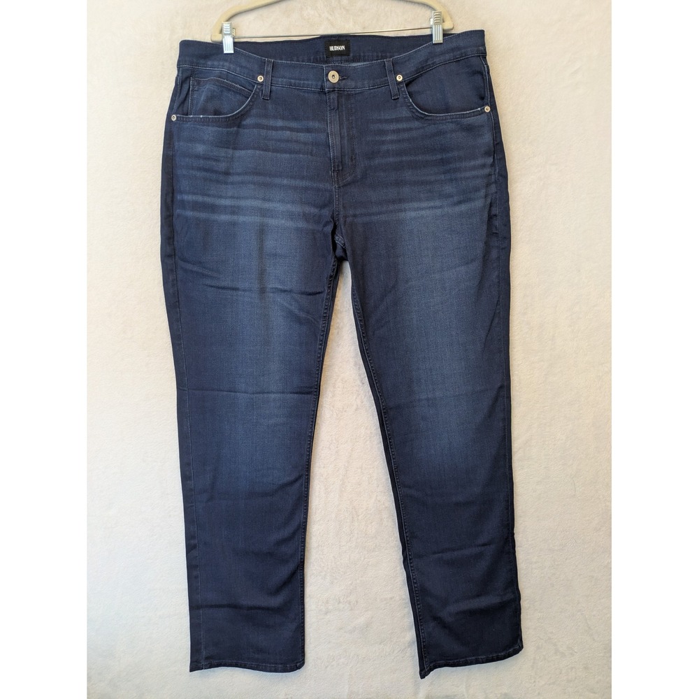 NEW Hudson Byron Straight Jeans Men's 40 Dark Indigo Whiskered